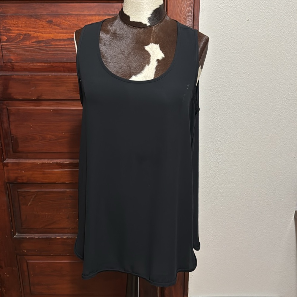 Ann Taylor’s Loft Black Sheer Sleeveless Tank Top